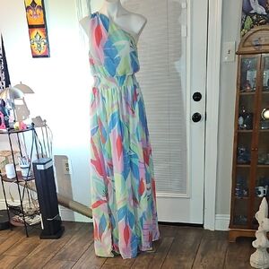 Vibrant One-Shoulder Maxi Dress